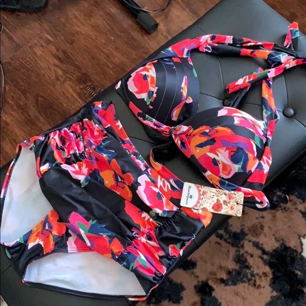 High waisted floral retro bikini - Picture 1 of 4